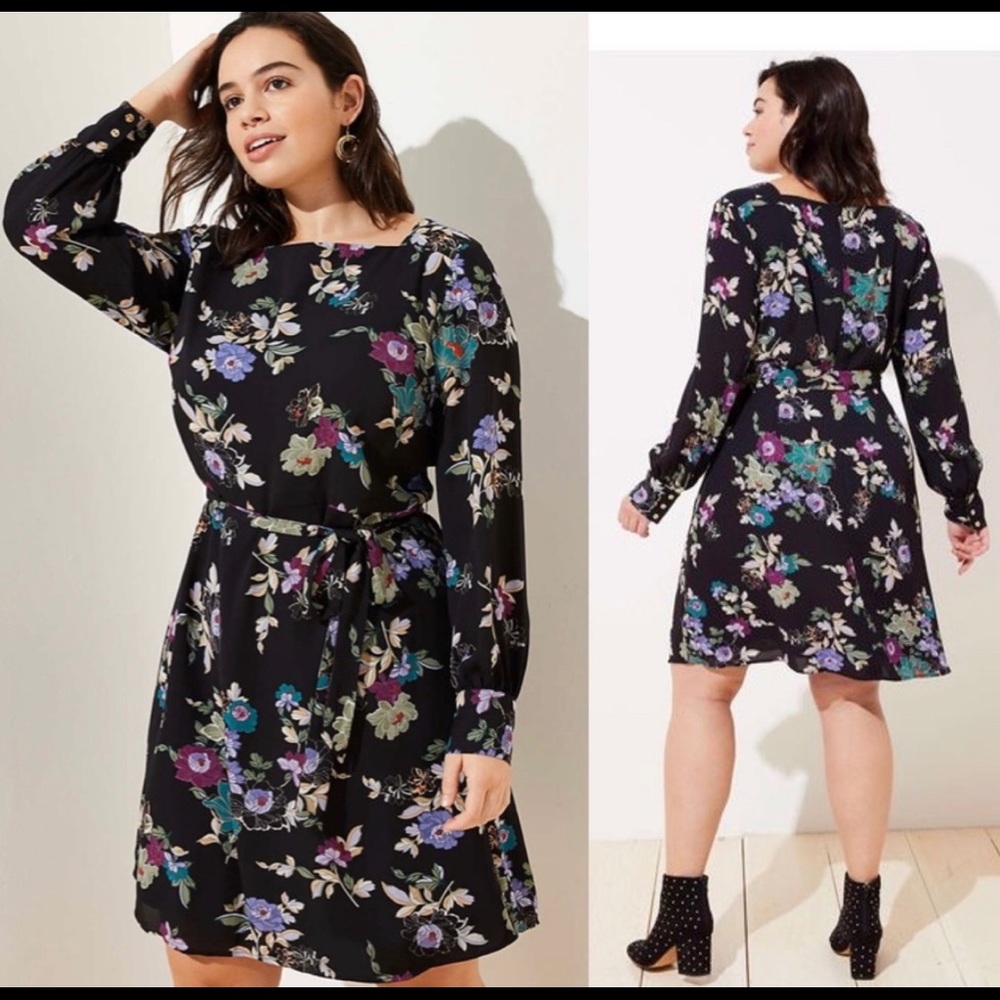 Size 16 plus long-sleeve Loft dress NWT